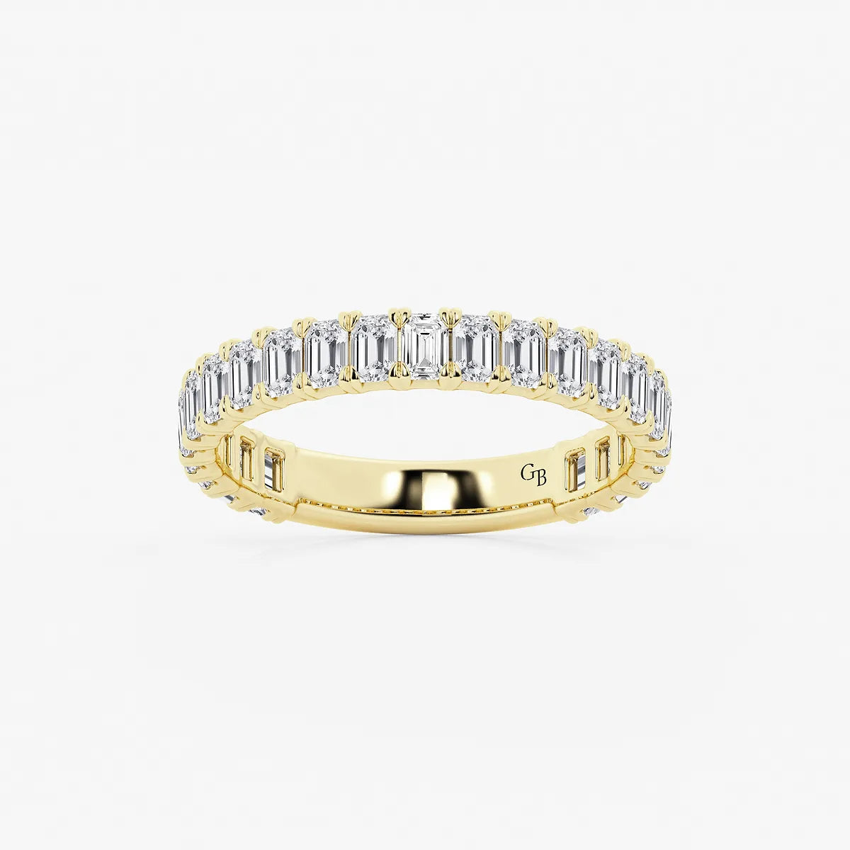 EternaGrace Emerald Lab-Grown Diamond Three-Quarter Eternity Wedding Band