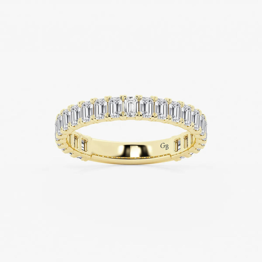 EternaGrace Emerald Lab-Grown Diamond Three-Quarter Eternity Wedding Band