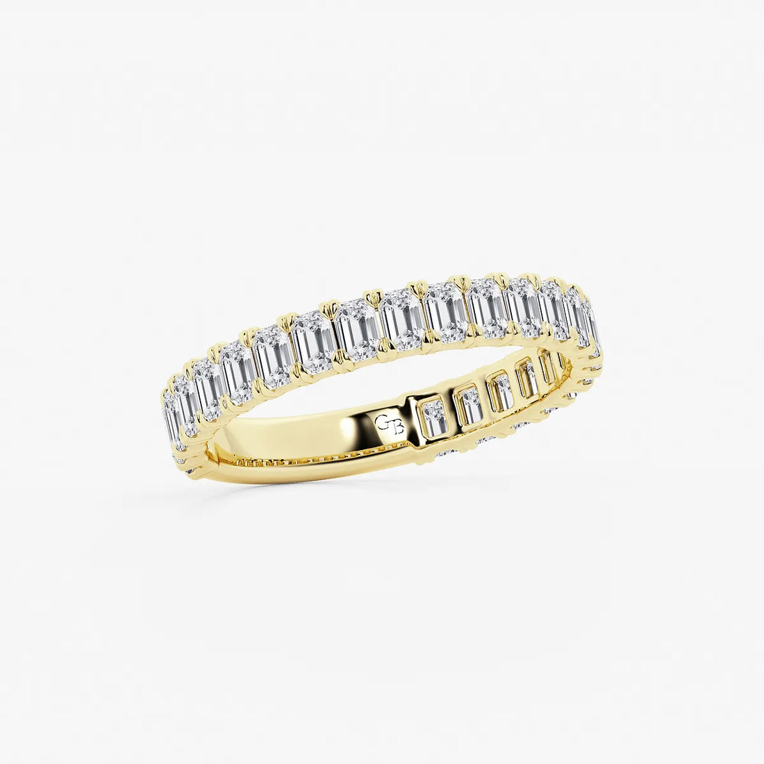 EternaGrace Emerald Lab-Grown Diamond Three-Quarter Eternity Wedding Band