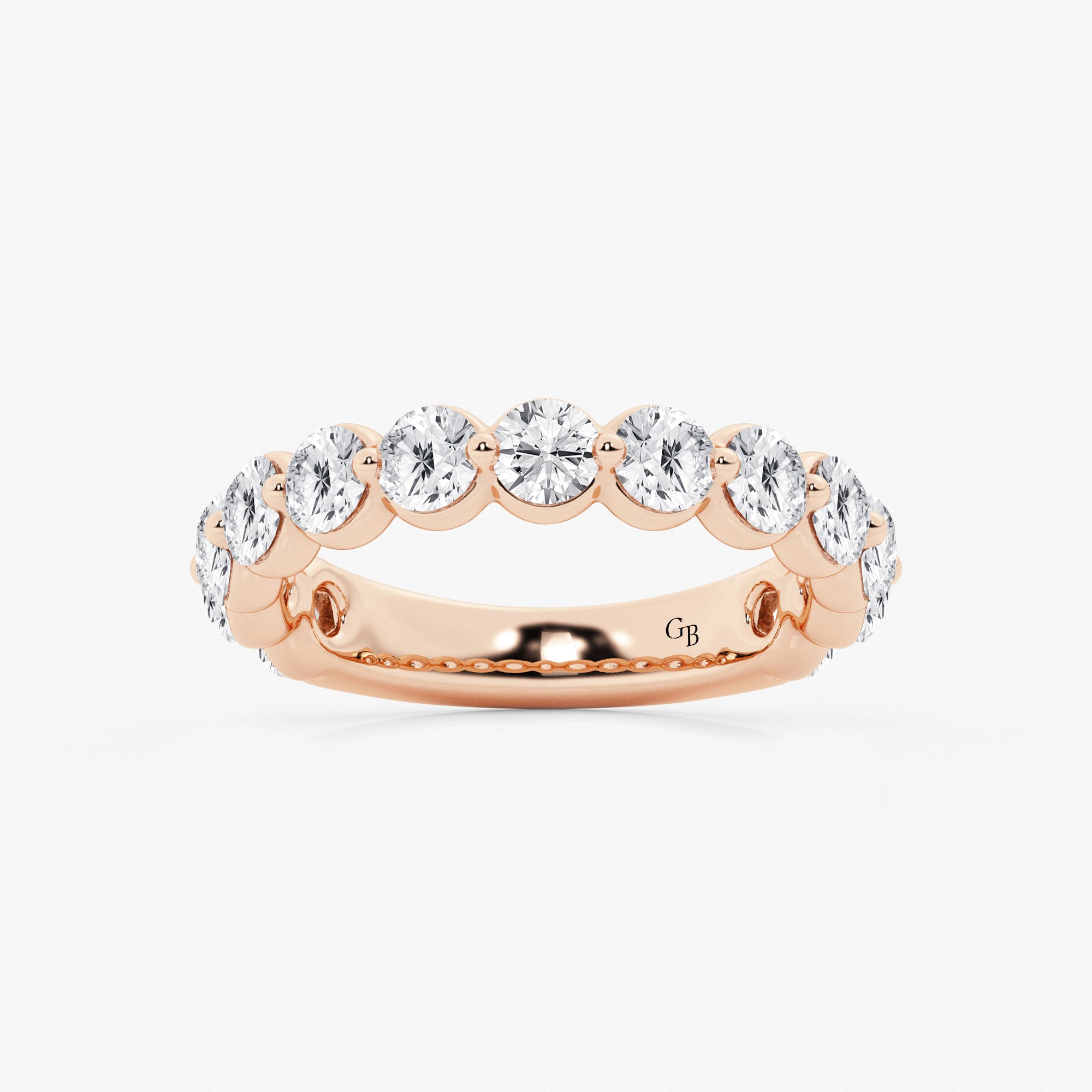 Aurielle Round Lab-Grown Diamond Three-Quarter Eternity Floating Wedding Band