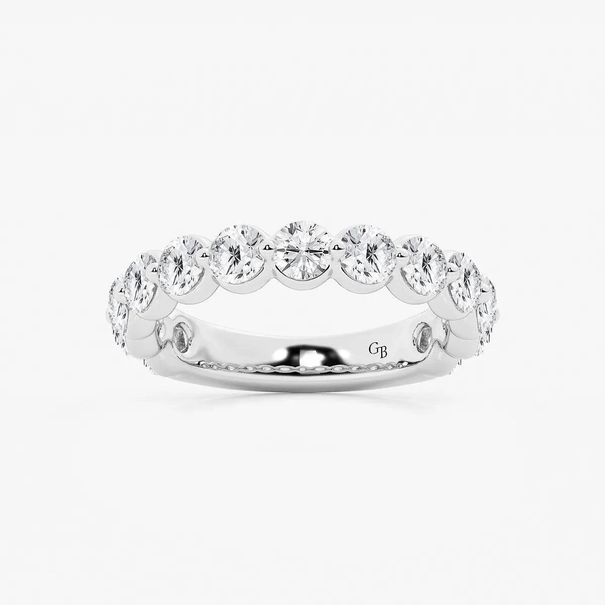 Aurielle Round Lab-Grown Diamond Three-Quarter Eternity Floating Wedding Band