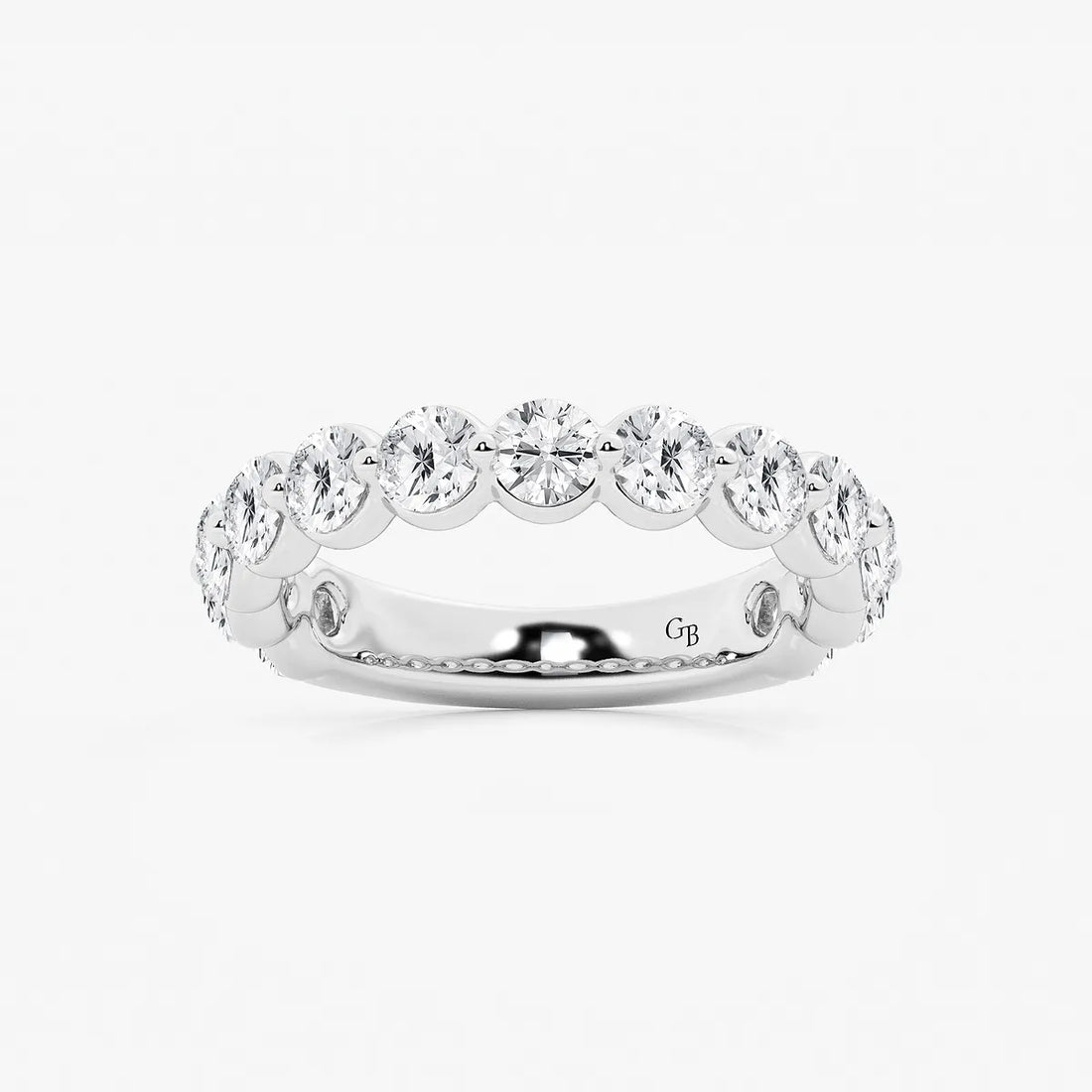 Aurielle Round Lab-Grown Diamond Three-Quarter Eternity Floating Wedding Band