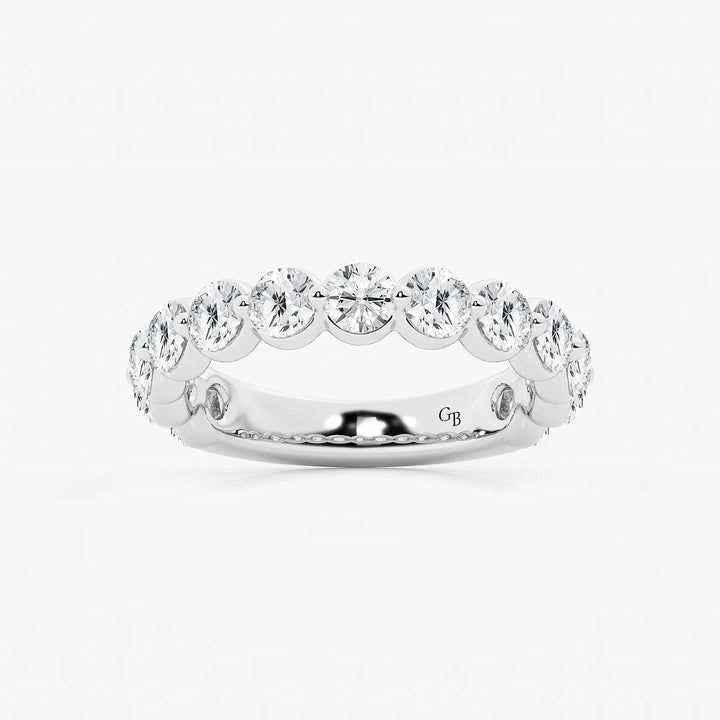 Aurielle Round Lab-Grown Diamond Three-Quarter Eternity Floating Wedding Band