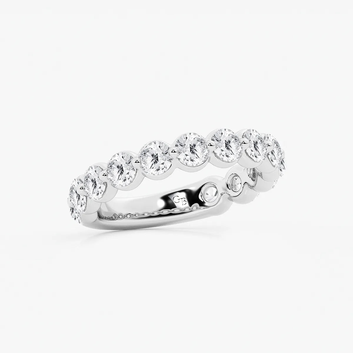 Aurielle Round Lab-Grown Diamond Three-Quarter Eternity Floating Wedding Band