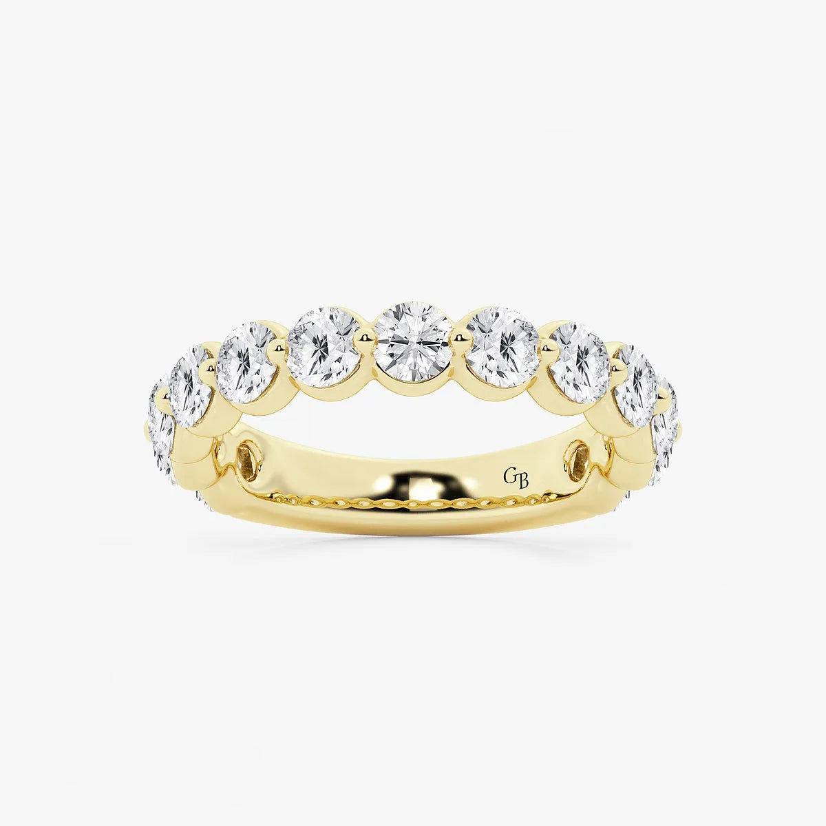 Aurielle Round Lab-Grown Diamond Three-Quarter Eternity Floating Wedding Band