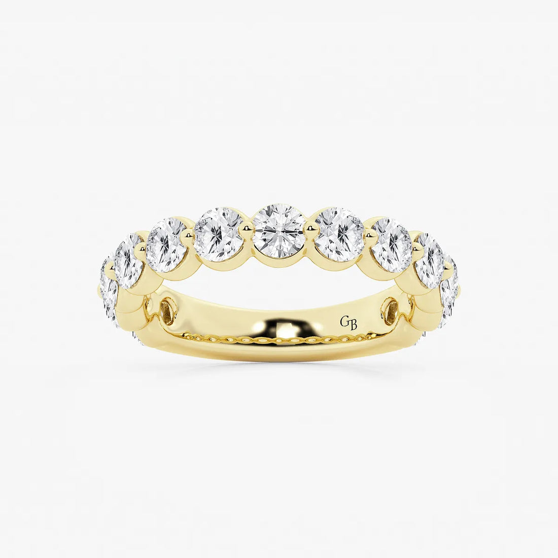 Aurielle Round Lab-Grown Diamond Three-Quarter Eternity Floating Wedding Band