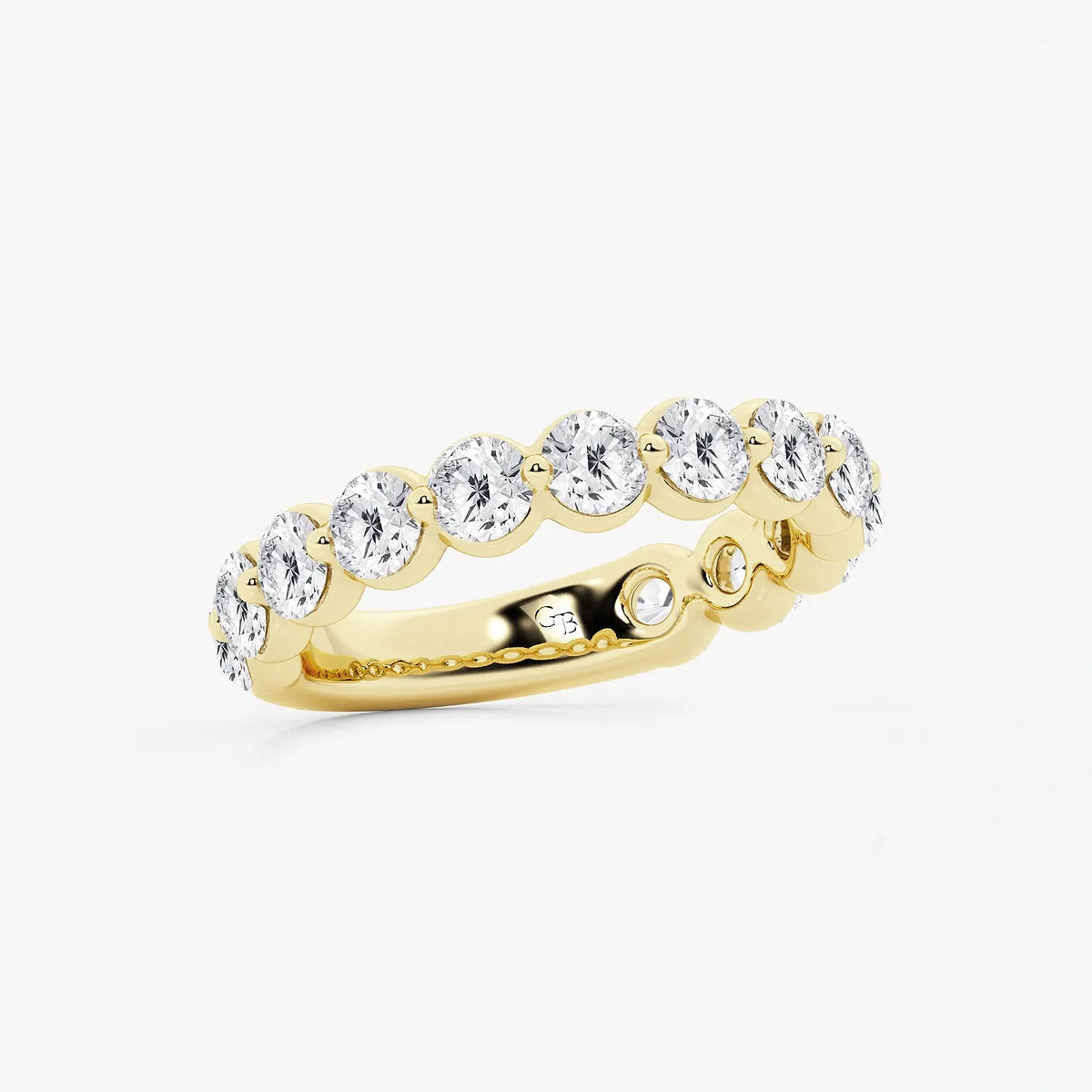 Aurielle Round Lab-Grown Diamond Three-Quarter Eternity Floating Wedding Band