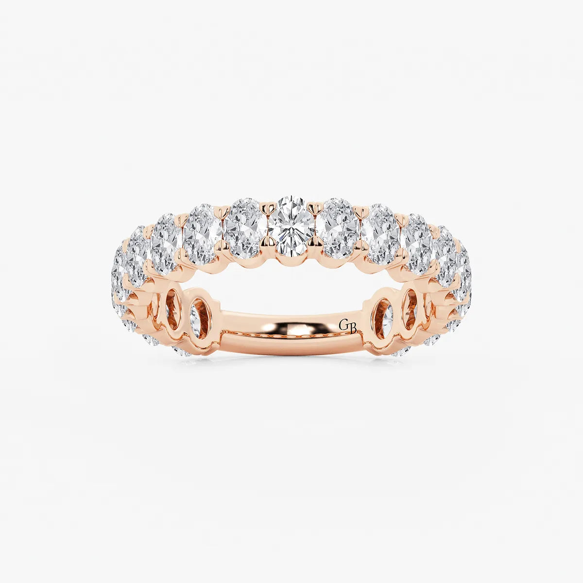 EternaCurve Oval Lab-Grown Diamond Three-Quarter Eternity Wedding Band