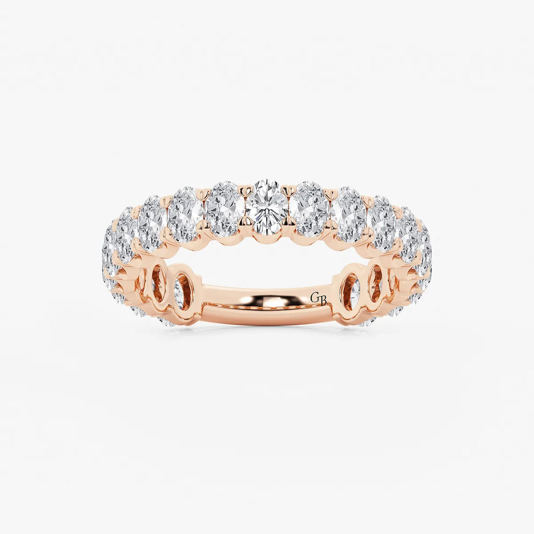 EternaCurve Oval Lab-Grown Diamond Three-Quarter Eternity Wedding Band