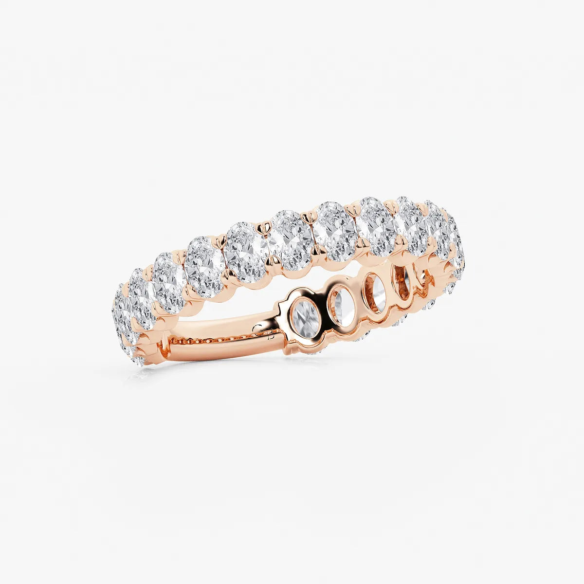 EternaCurve Oval Lab-Grown Diamond Three-Quarter Eternity Wedding Band