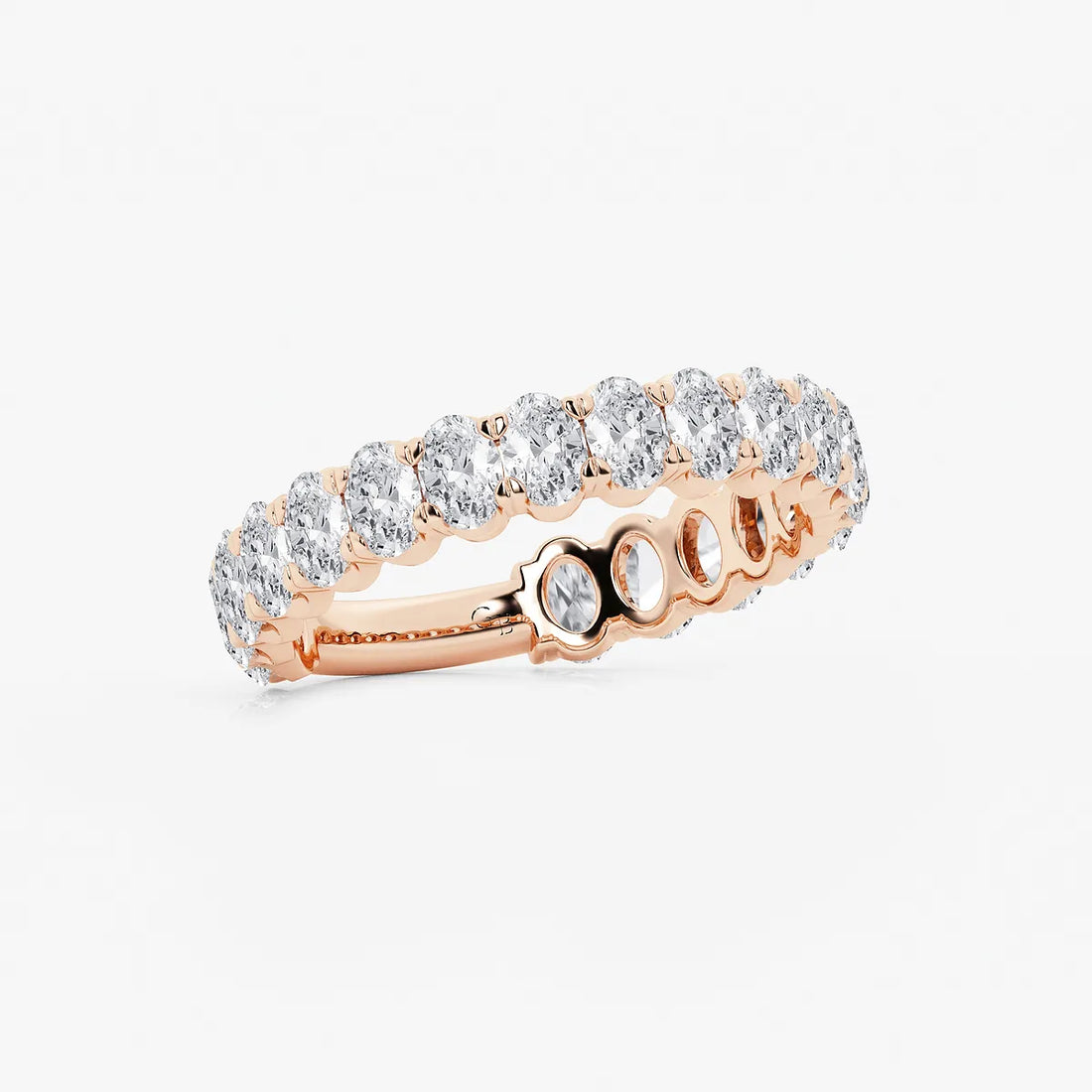 EternaCurve Oval Lab-Grown Diamond Three-Quarter Eternity Wedding Band