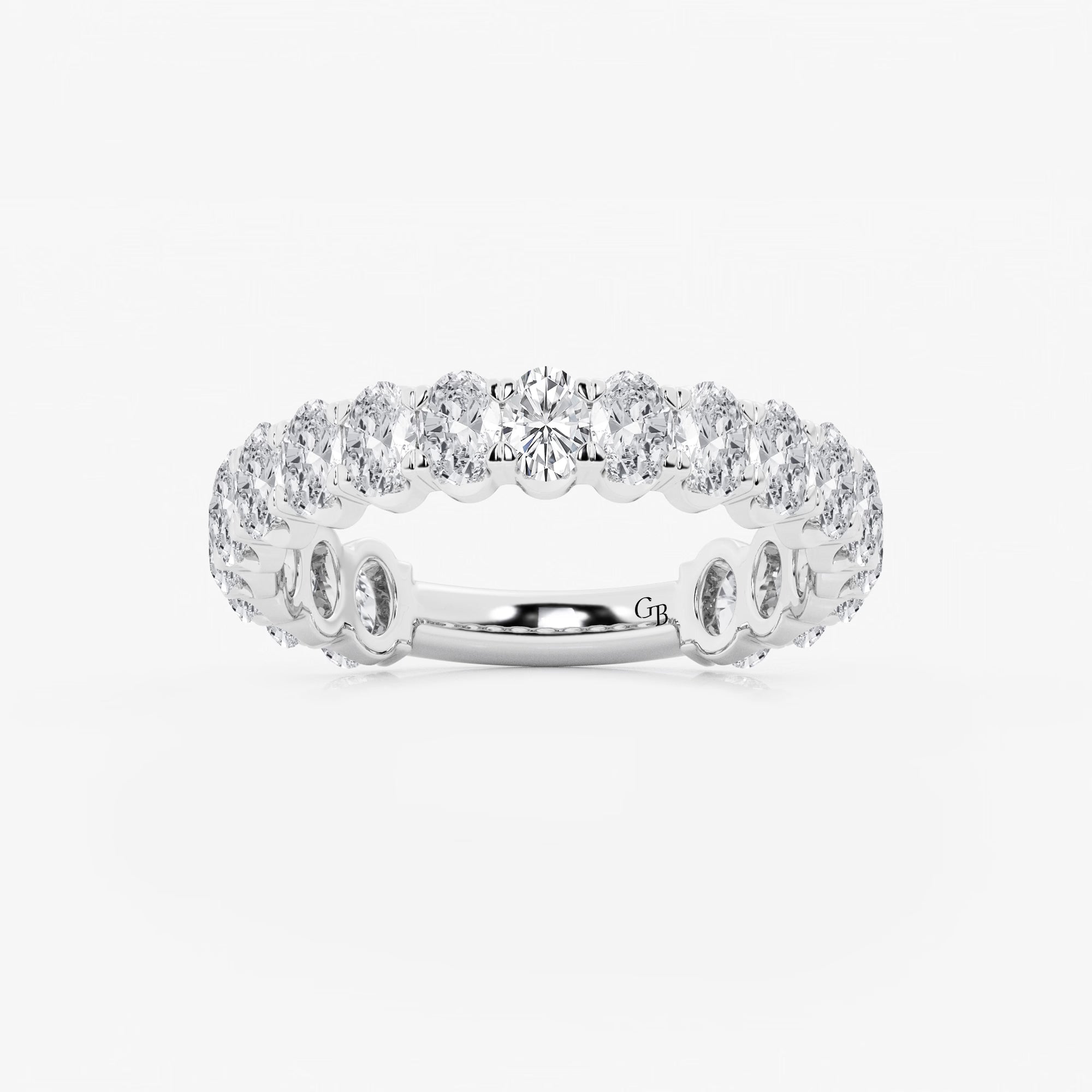 EternaCurve Oval Lab-Grown Diamond Three-Quarter Eternity Wedding Band
