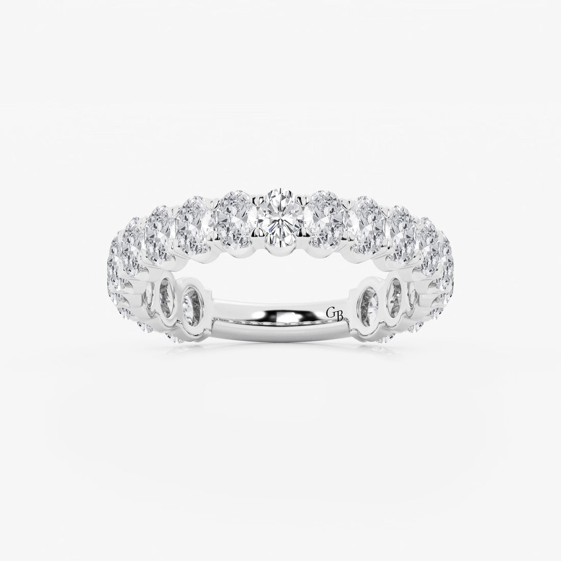 EternaCurve Oval Lab-Grown Diamond Three-Quarter Eternity Wedding Band