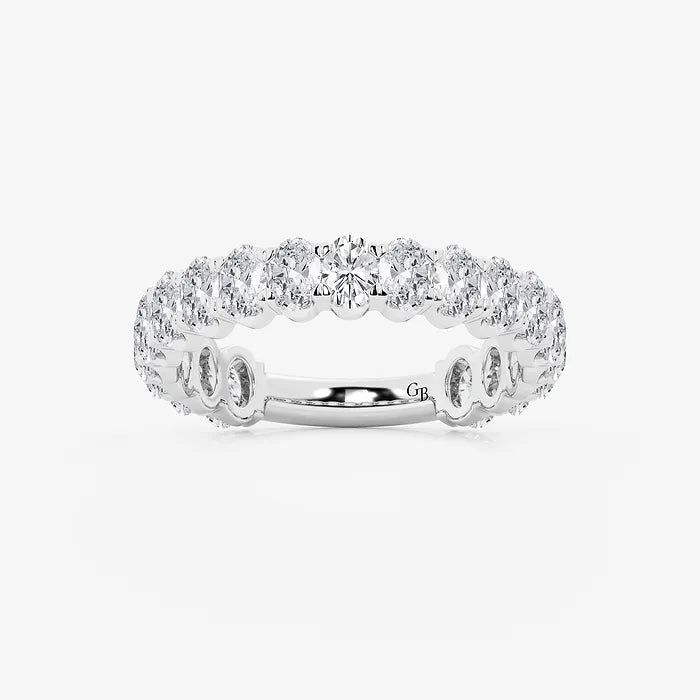 Eterna Grace Round Lab-Grown Diamond Three-Quarter Eternity Shared Prong Wedding Band