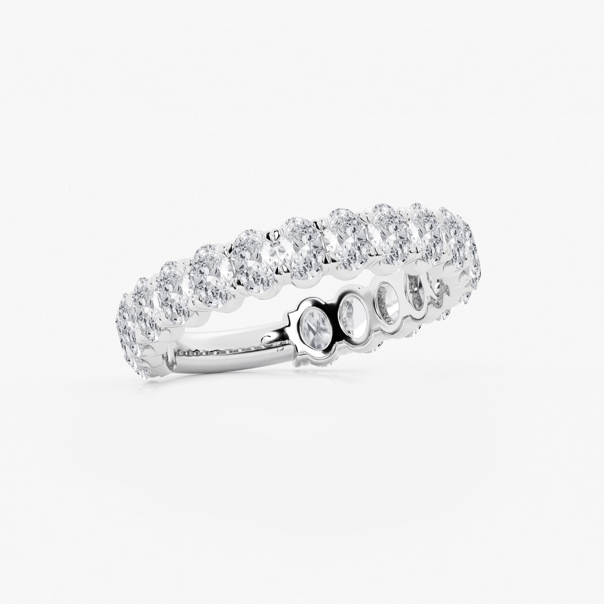 EternaCurve Oval Lab-Grown Diamond Three-Quarter Eternity Wedding Band