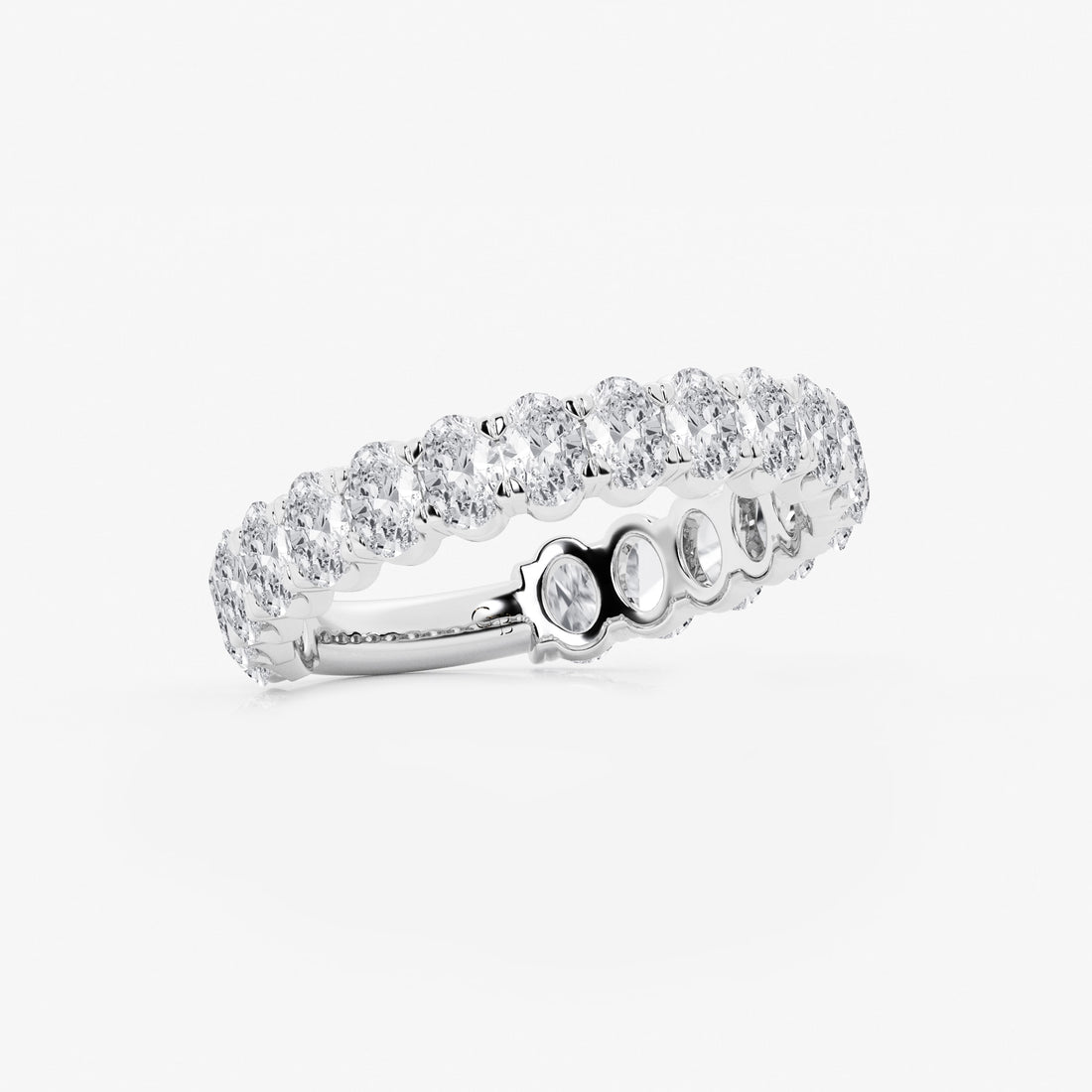 EternaCurve Oval Lab-Grown Diamond Three-Quarter Eternity Wedding Band