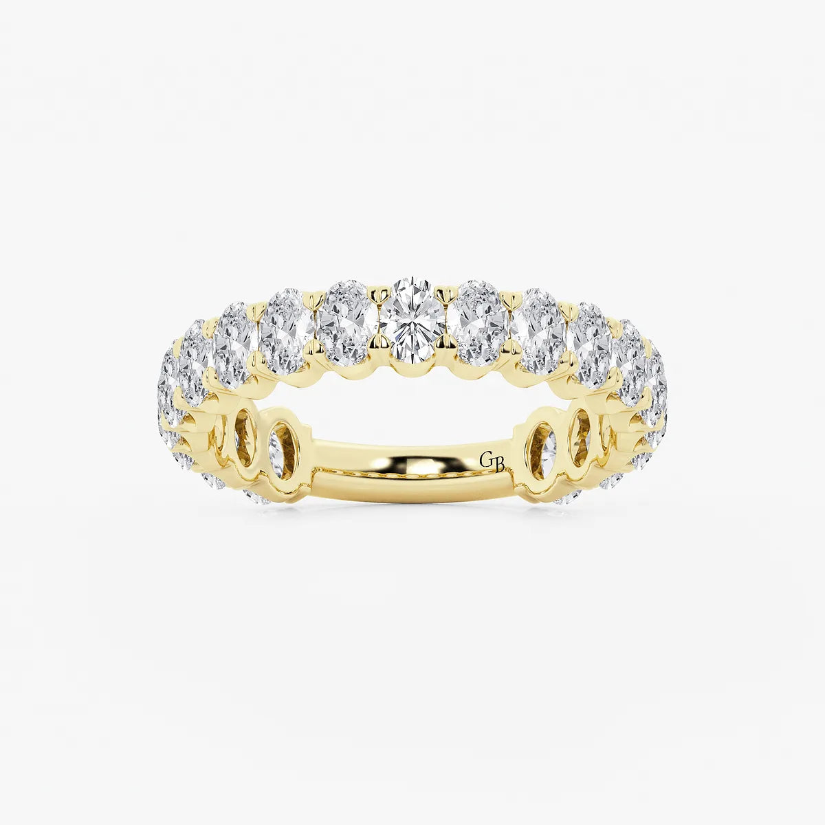 EternaCurve Oval Lab-Grown Diamond Three-Quarter Eternity Wedding Band