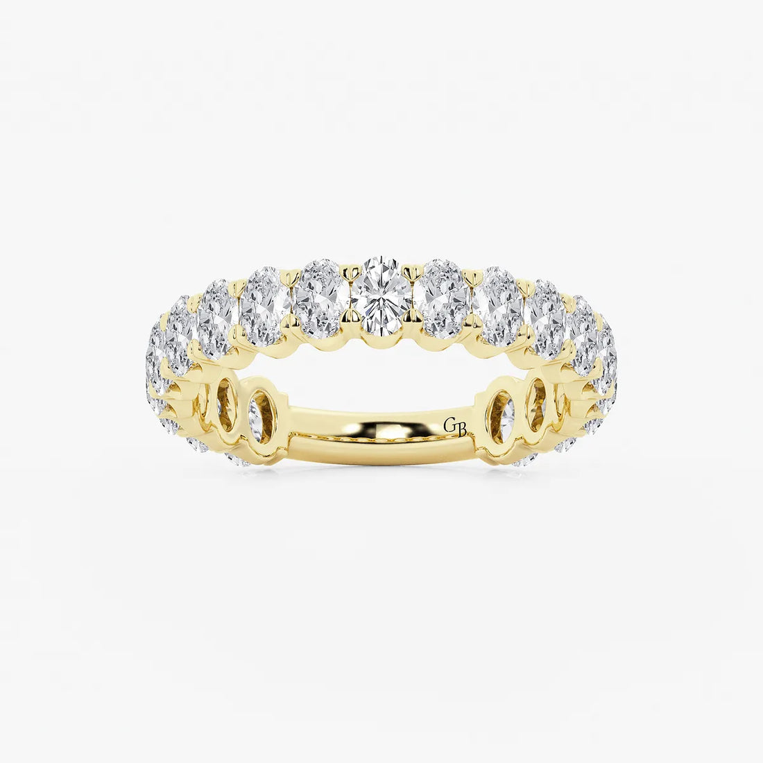 EternaCurve Oval Lab-Grown Diamond Three-Quarter Eternity Wedding Band
