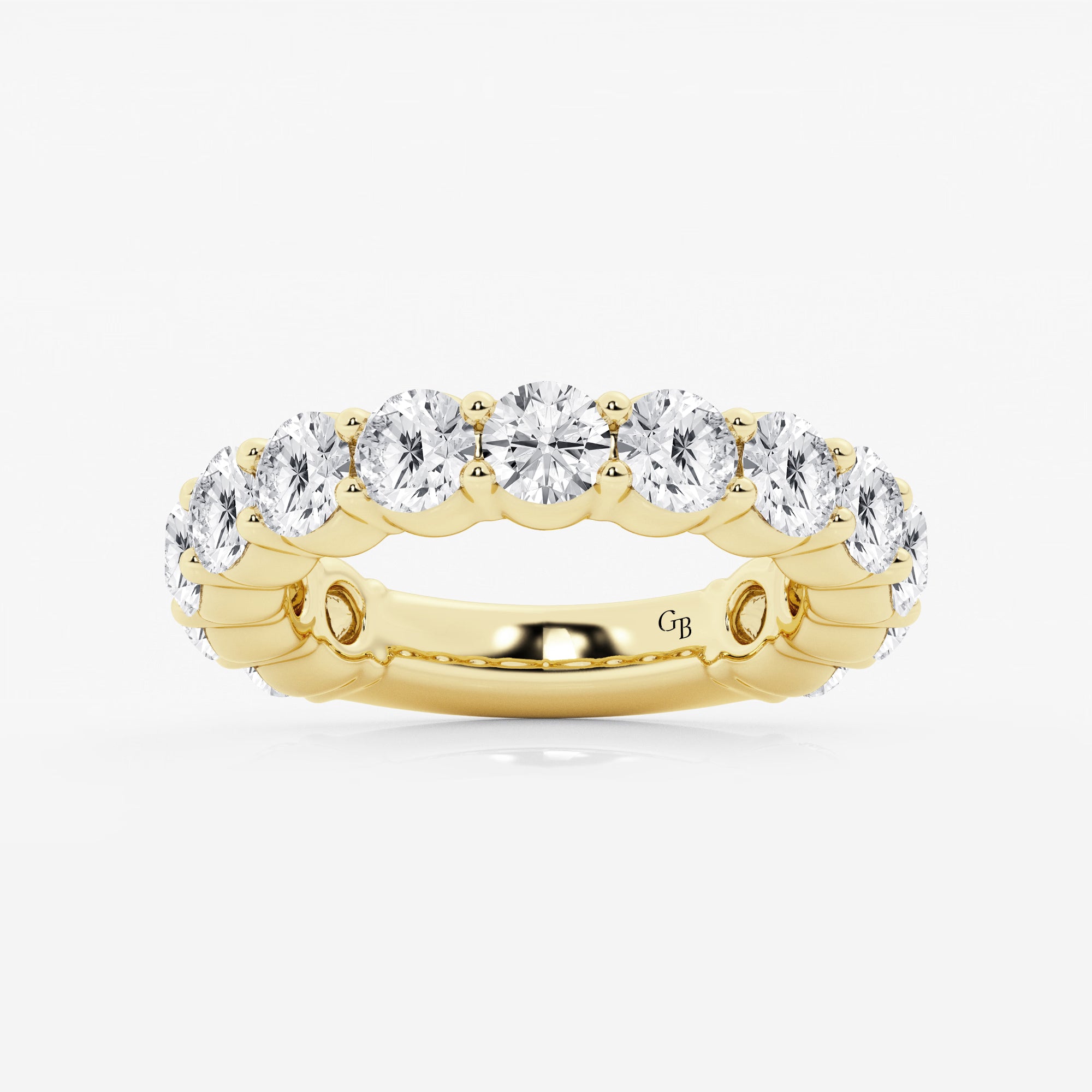Eterna Grace Round Lab-Grown Diamond Three-Quarter Eternity Shared Prong Wedding Band