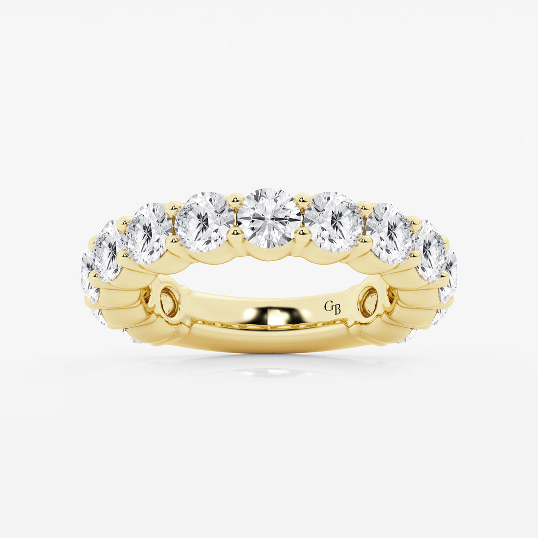 Eterna Grace Round Lab-Grown Diamond Three-Quarter Eternity Shared Prong Wedding Band