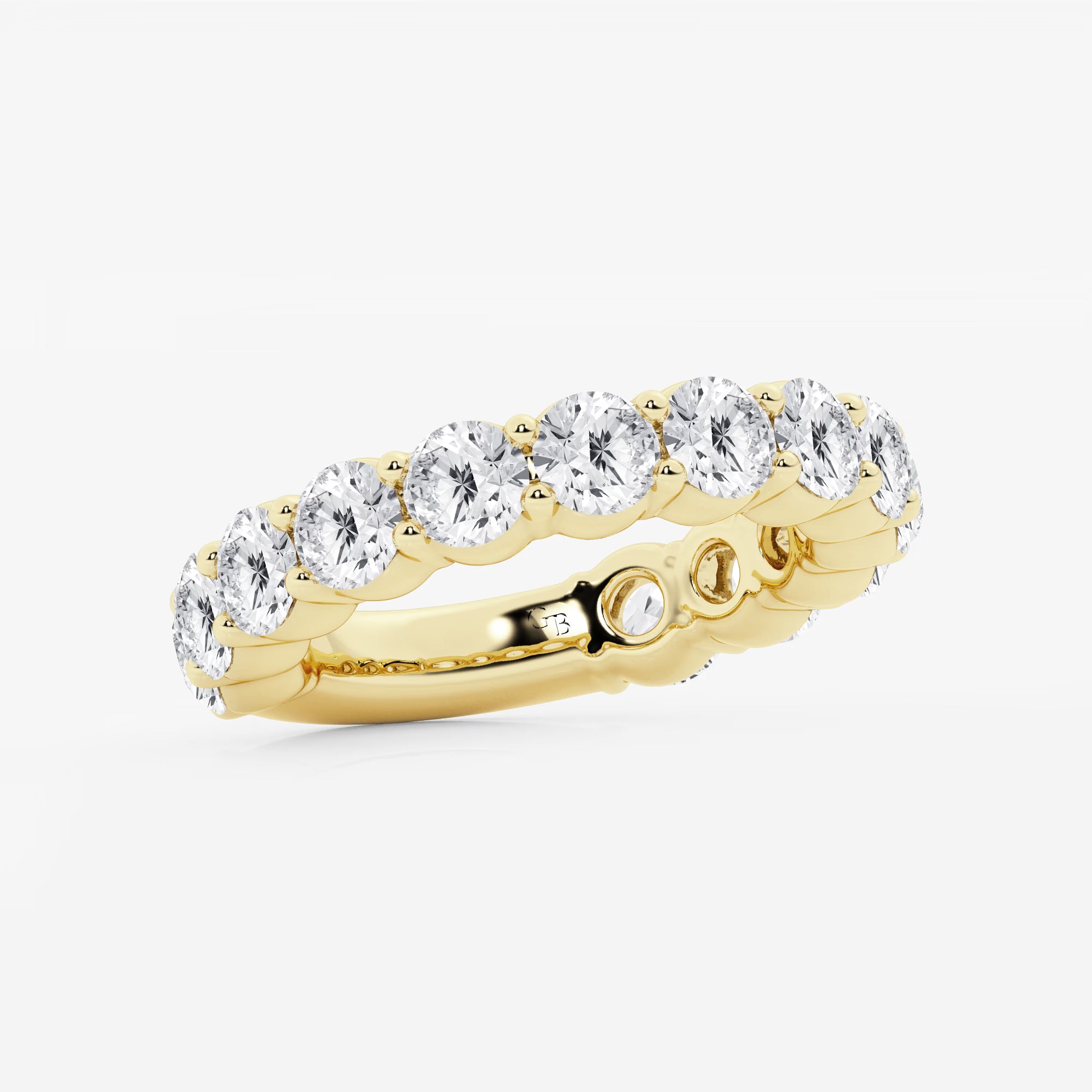 Eterna Grace Round Lab-Grown Diamond Three-Quarter Eternity Shared Prong Wedding Band