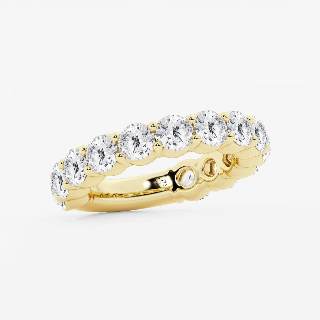 Eterna Grace Round Lab-Grown Diamond Three-Quarter Eternity Shared Prong Wedding Band