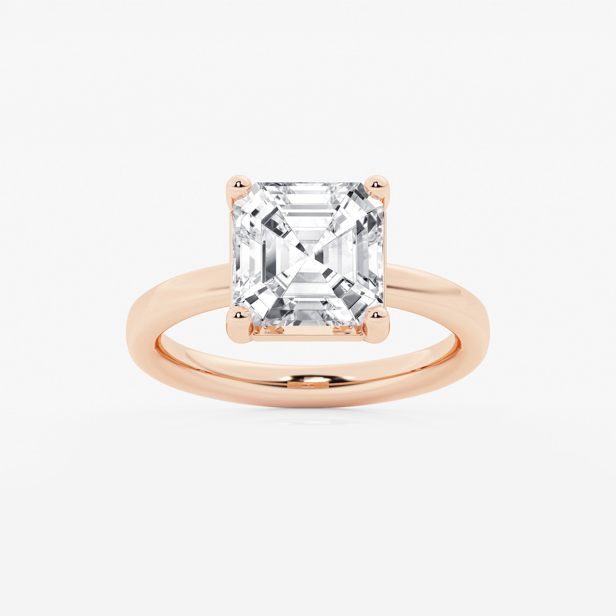 Veloura Asscher Lab Grown Diamond Low-Set Solitaire Engagement Ring