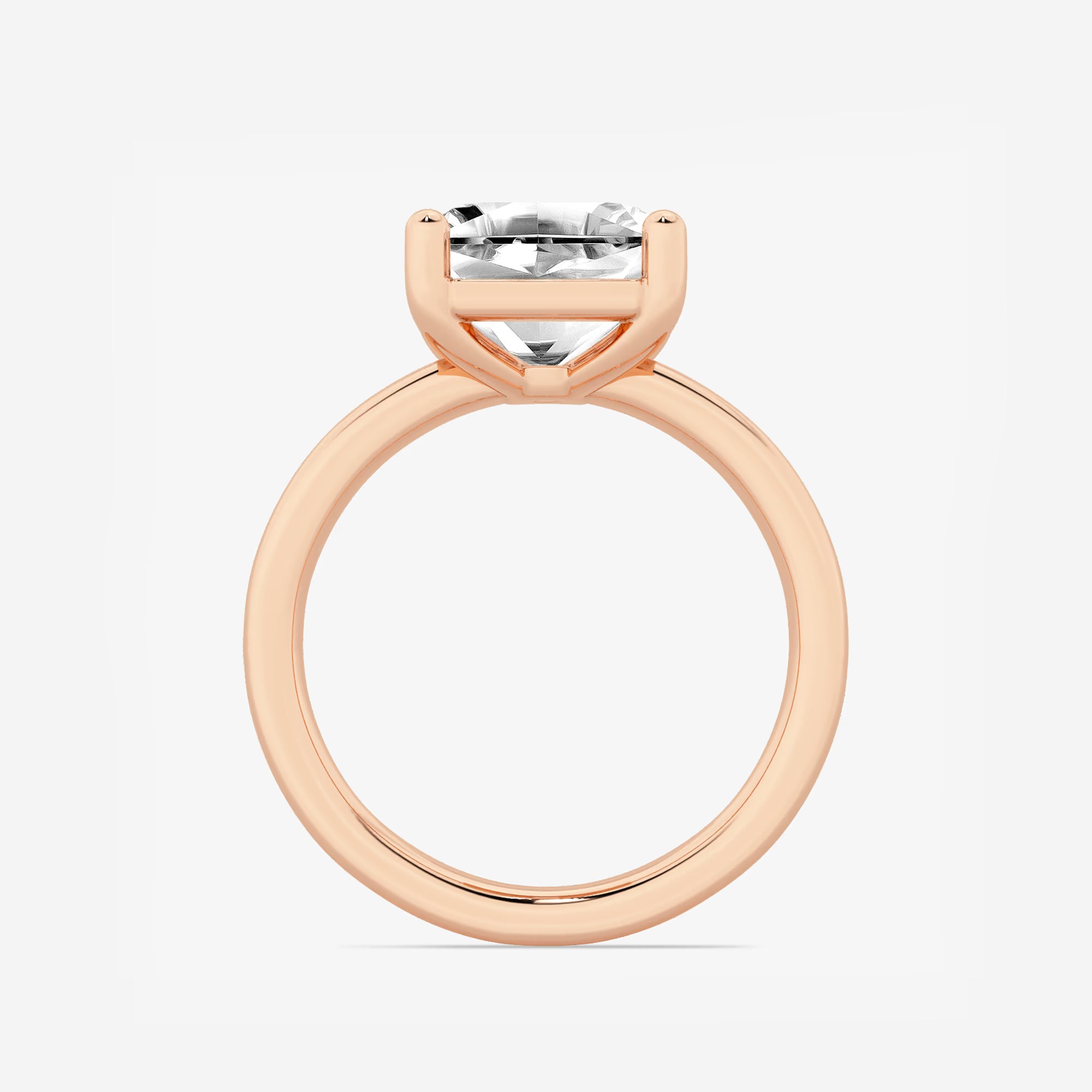 Veloura Asscher Lab Grown Diamond Low-Set Solitaire Engagement Ring