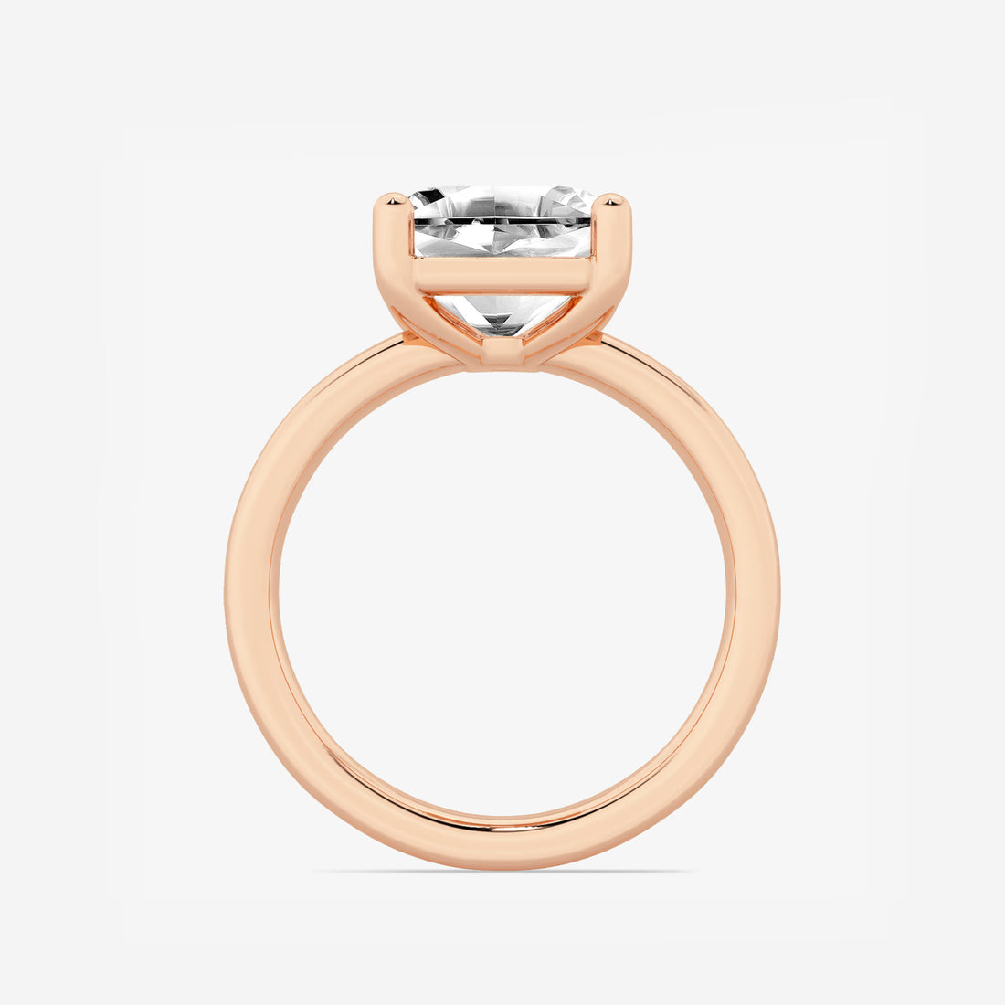 Veloura Asscher Lab Grown Diamond Low-Set Solitaire Engagement Ring