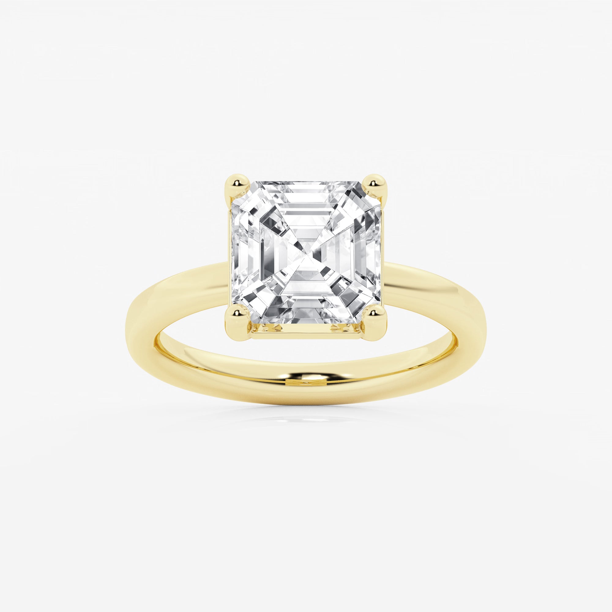 Veloura Asscher Lab Grown Diamond Low-Set Solitaire Engagement Ring