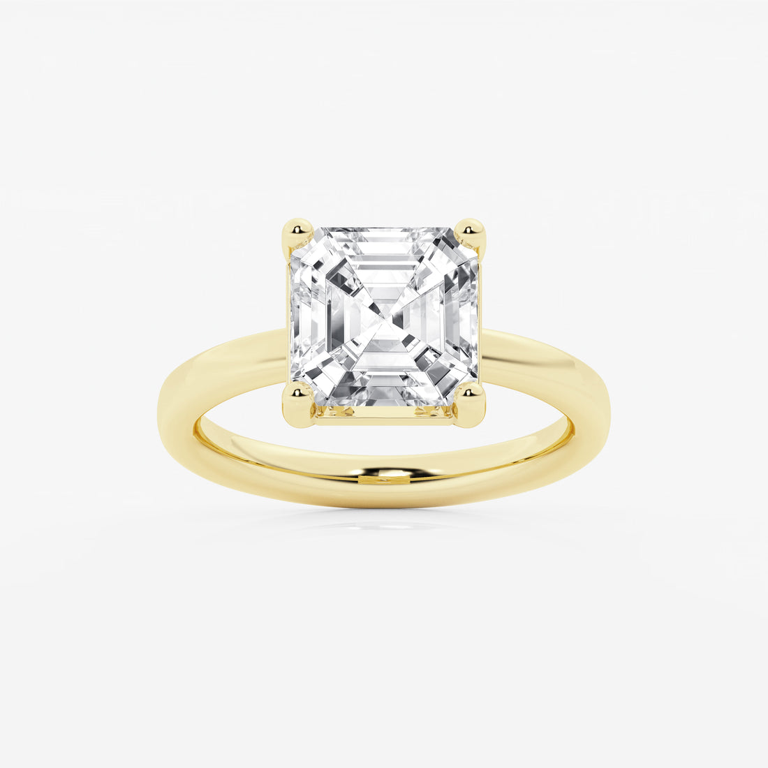 Veloura Asscher Lab Grown Diamond Low-Set Solitaire Engagement Ring