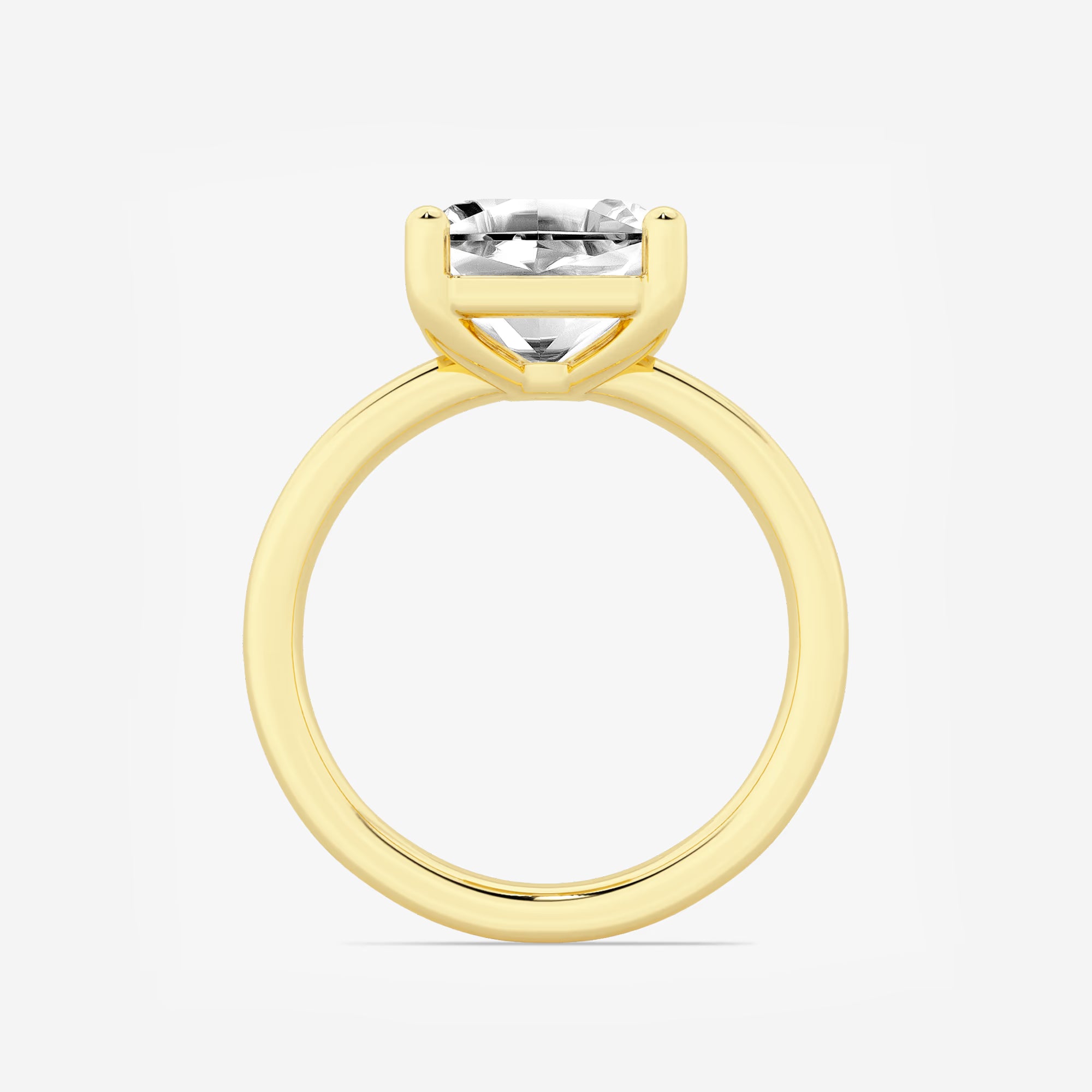 Veloura Asscher Lab Grown Diamond Low-Set Solitaire Engagement Ring