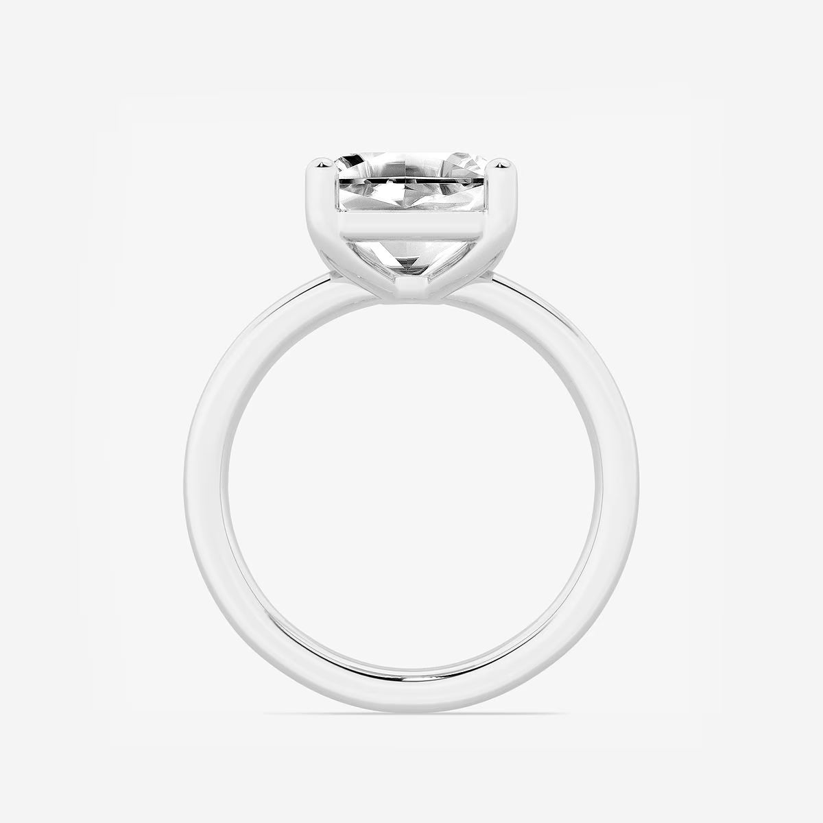 Veloura Asscher Lab Grown Diamond Low-Set Solitaire Engagement Ring