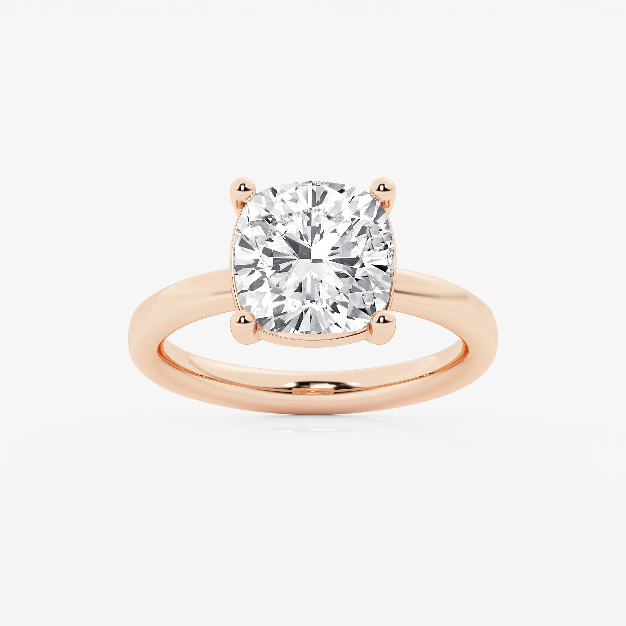 Cushion Lab Grown Diamond Petite Solitaire Engagement Ring