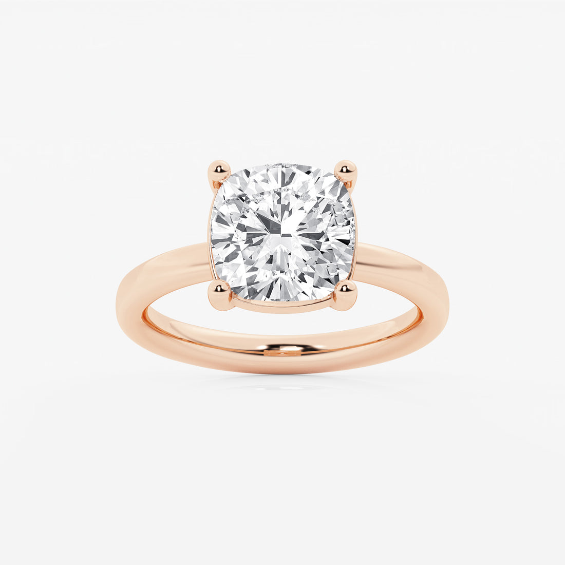 Cushion Lab Grown Diamond Petite Solitaire Engagement Ring