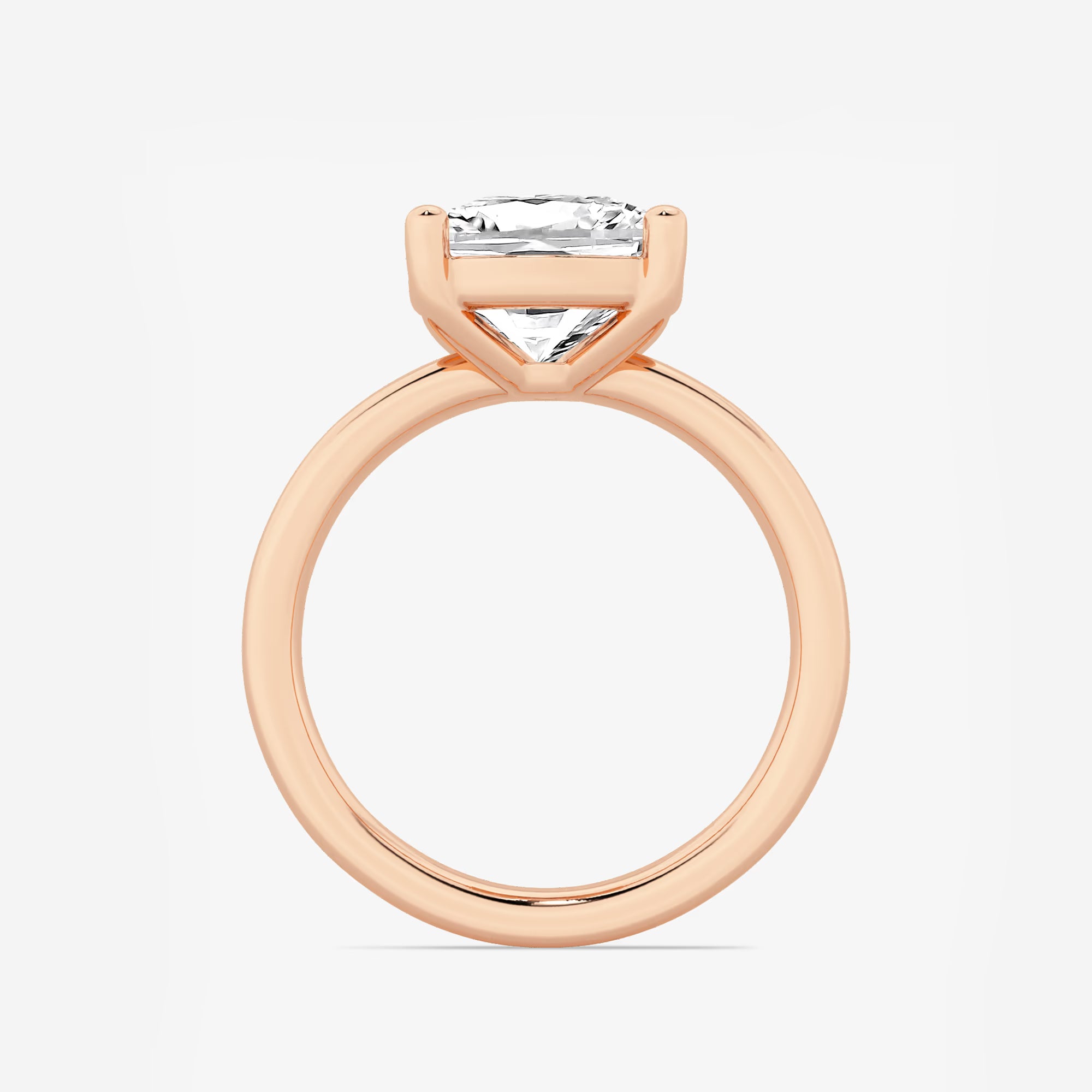 Cushion Lab Grown Diamond Petite Solitaire Engagement Ring