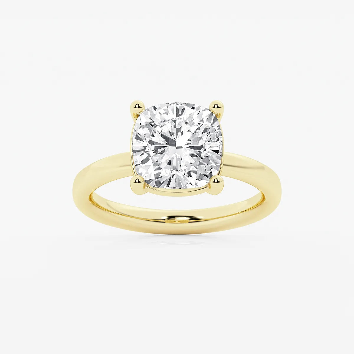 Cushion Lab Grown Diamond Petite Solitaire Engagement Ring