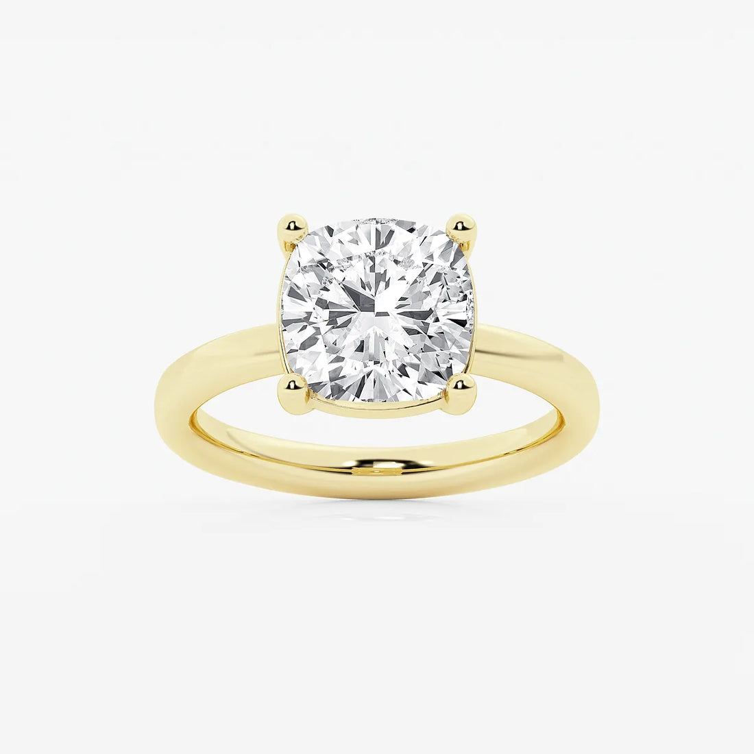 Cushion Lab Grown Diamond Petite Solitaire Engagement Ring