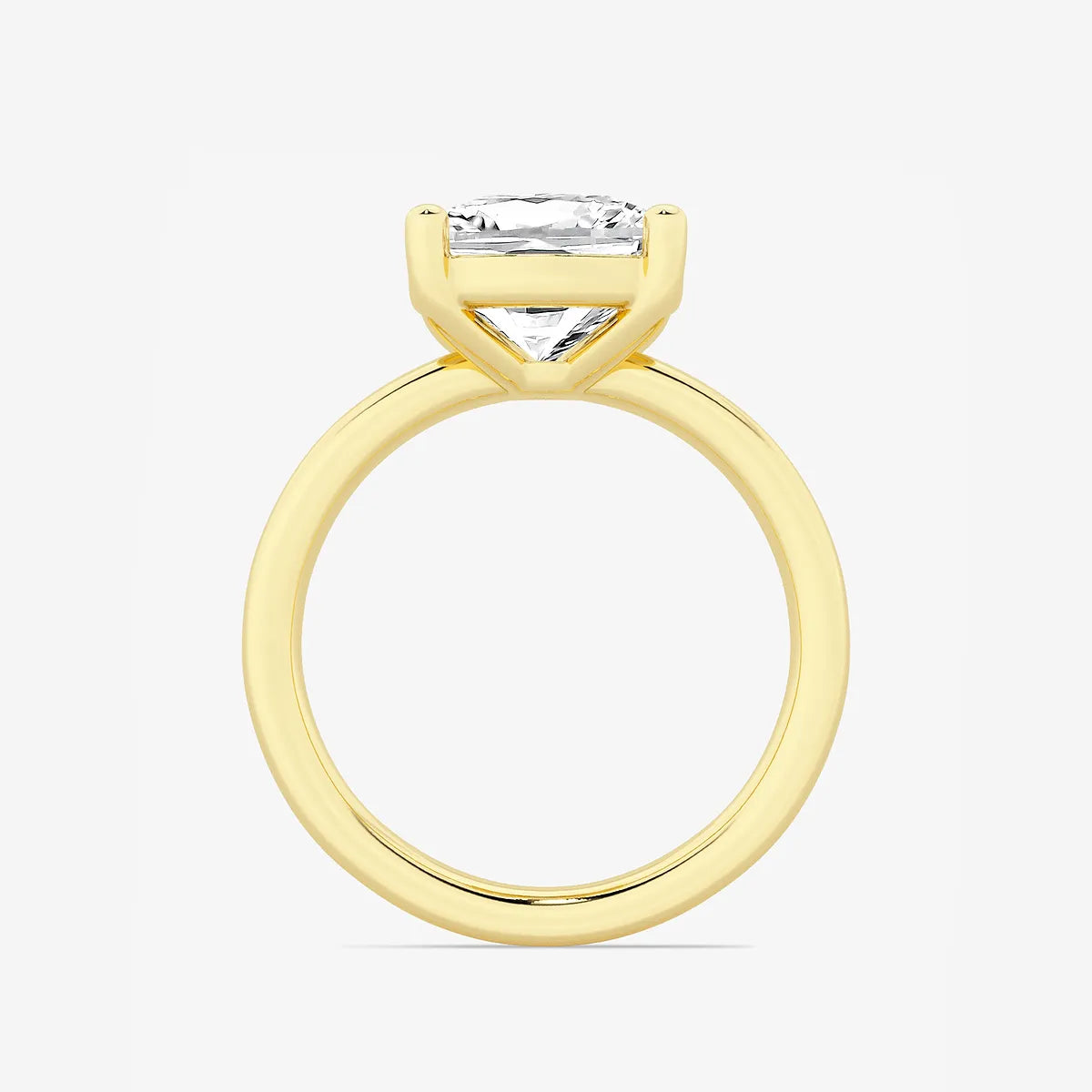 Cushion Lab Grown Diamond Petite Solitaire Engagement Ring