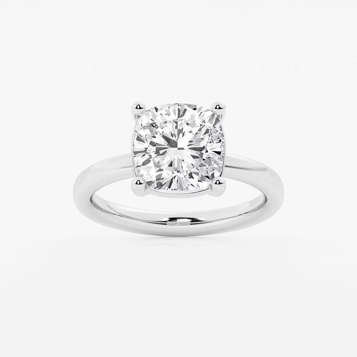 Cushion Lab Grown Diamond Low Setting Solitaire Engagement Ring
