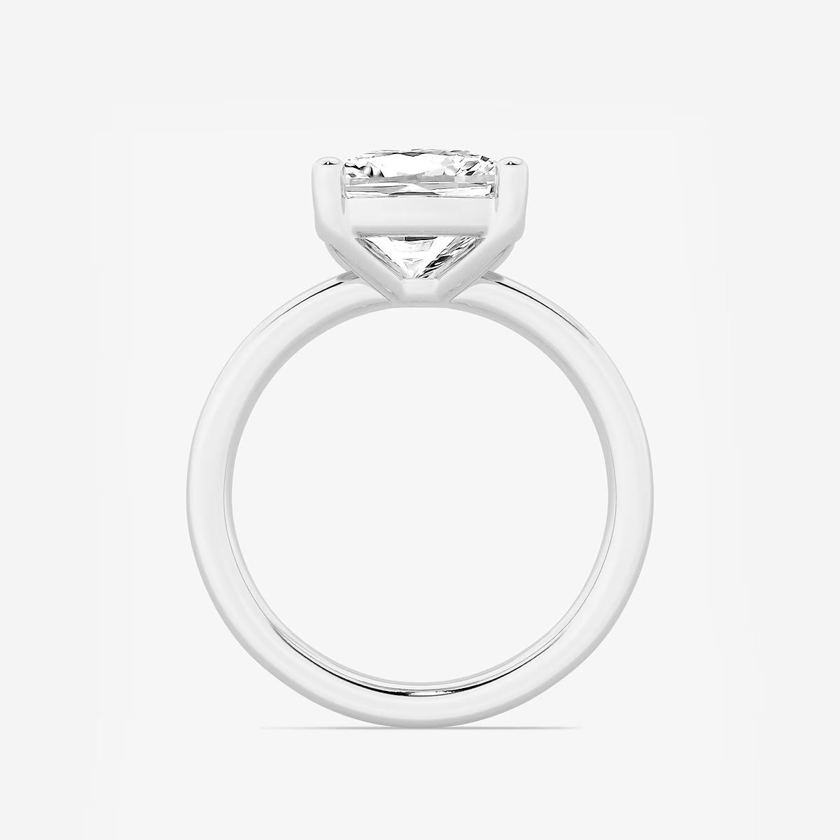 Cushion Lab Grown Diamond Low Setting Solitaire Engagement Ring