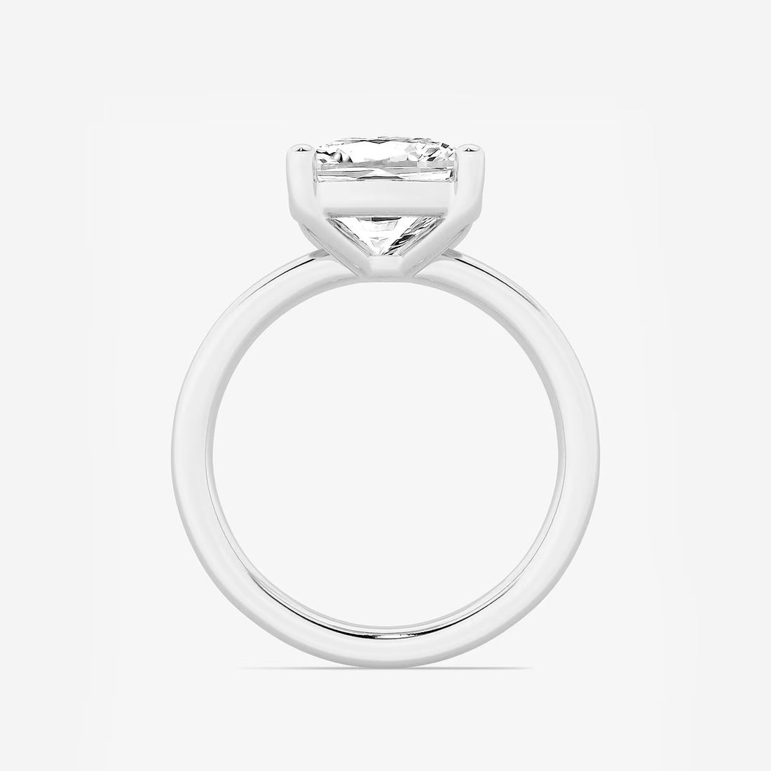Cushion Lab Grown Diamond Low Setting Solitaire Engagement Ring