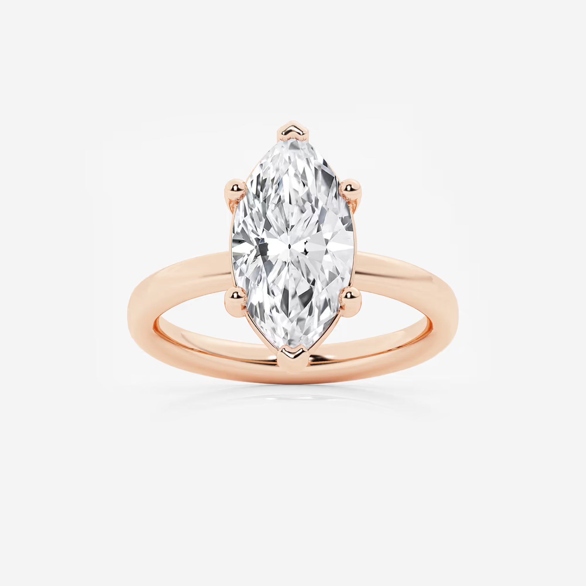 Luna Marquise Lab-Grown Diamond Low-Set Basket Solitaire Engagement Ring