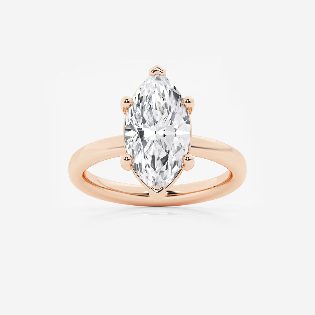 Luna Marquise Lab-Grown Diamond Low-Set Basket Solitaire Engagement Ring