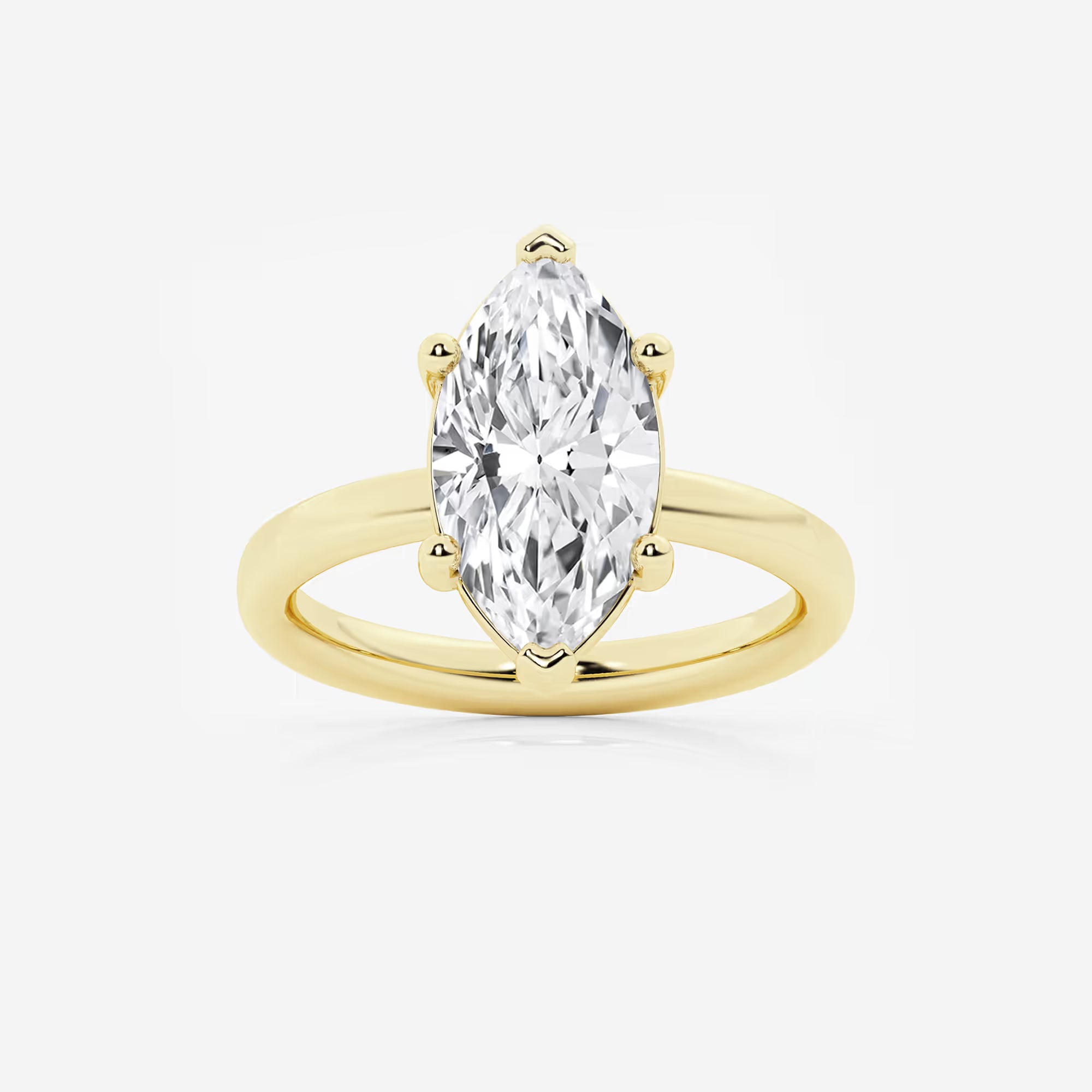Luna Marquise Lab-Grown Diamond Low-Set Basket Solitaire Engagement Ring