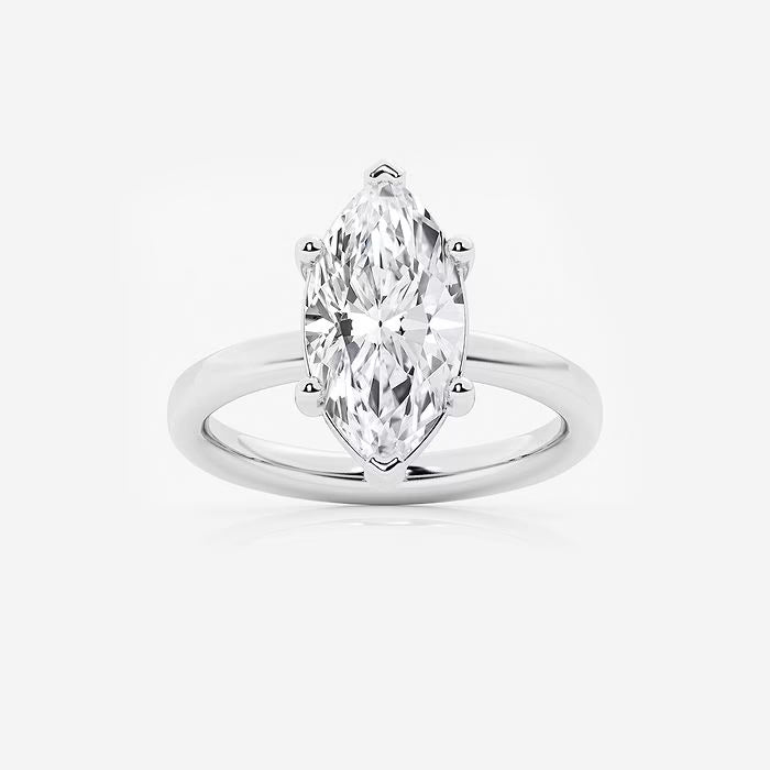 Luna Marquise Lab-Grown Diamond Low-Set Basket Solitaire Engagement Ring
