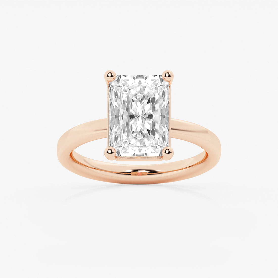 Selene Radiant Lab-Grown Diamond Low Setting Solitaire Engagement Ring