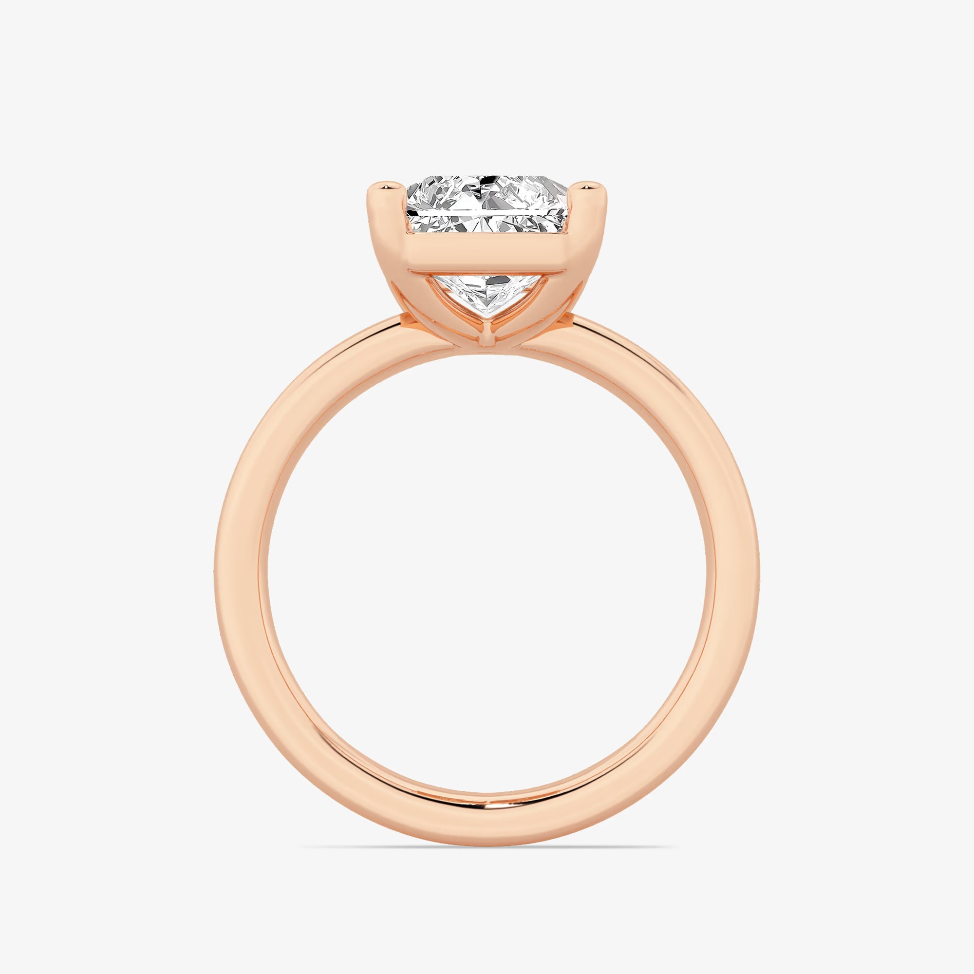 Selene Radiant Lab-Grown Diamond Low Setting Solitaire Engagement Ring
