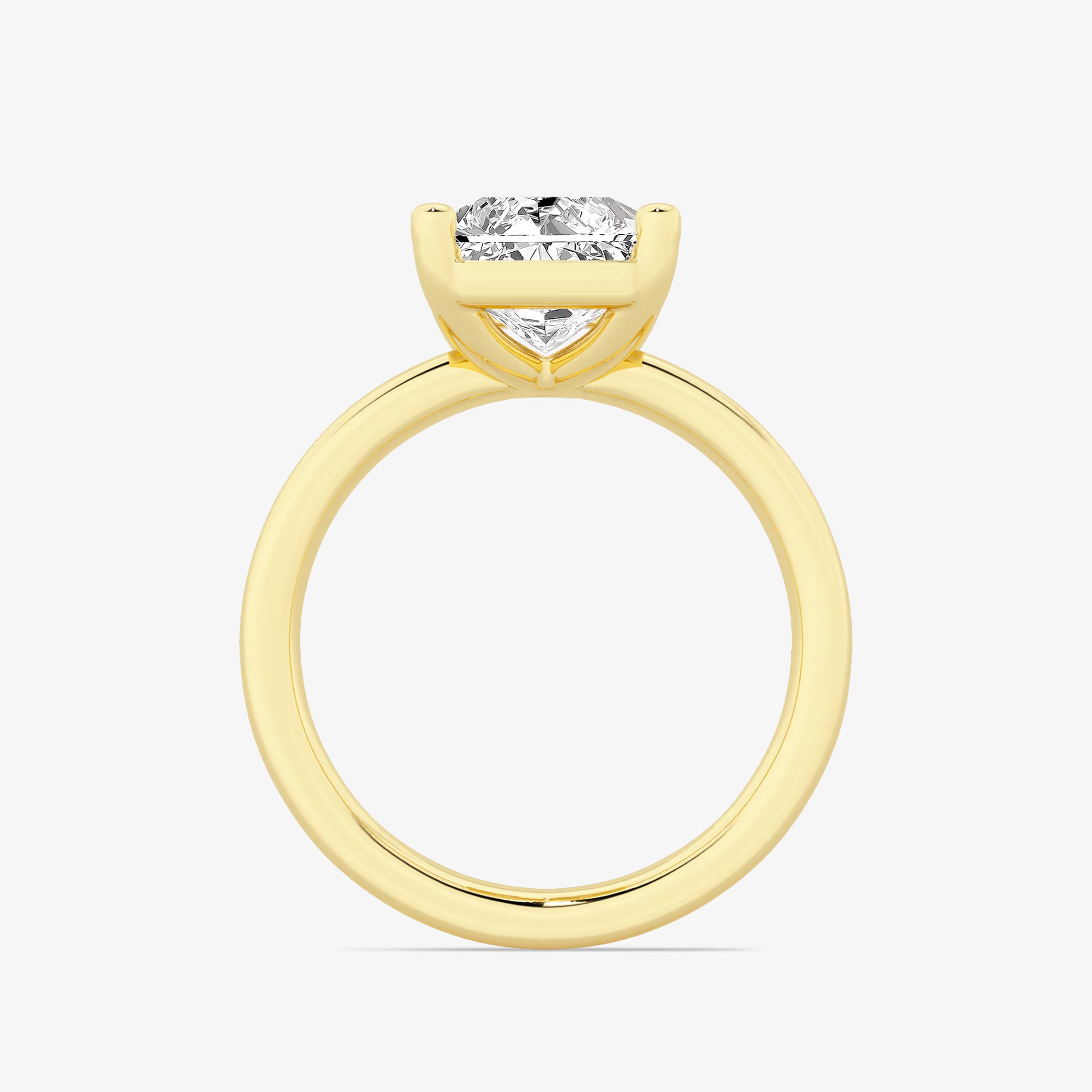 Selene Radiant Lab-Grown Diamond Low Setting Solitaire Engagement Ring