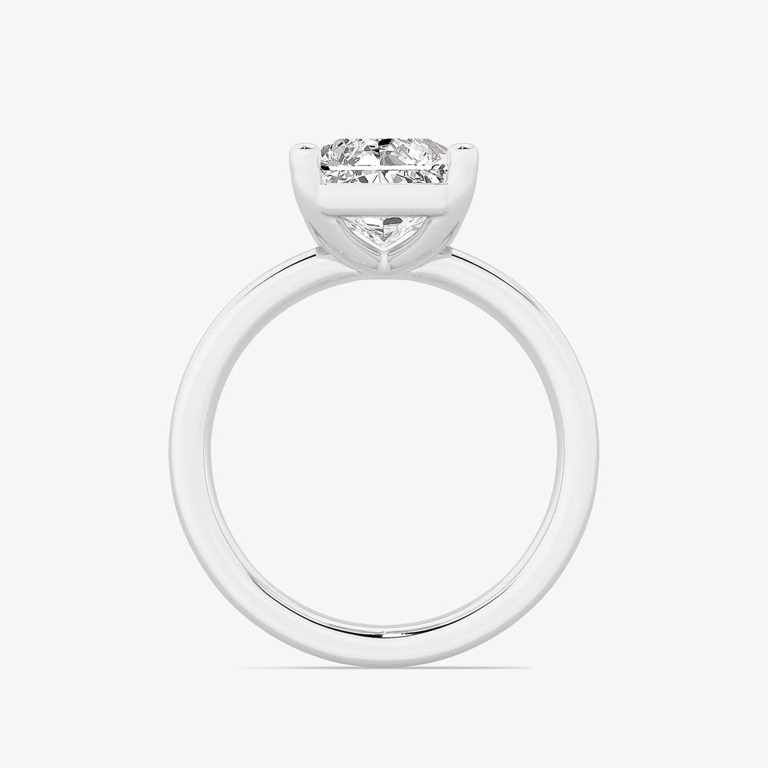 Selene Radiant Lab-Grown Diamond Low Setting Solitaire Engagement Ring